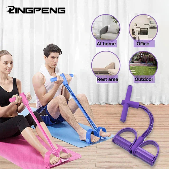 Premium Tummy Trimmer – Foot Pedal Resistance Band (Random Colors)
